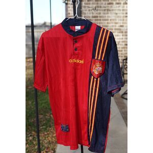 Adidas Spain 1996 Jersey Kit FLAW Rip in Back See Photos